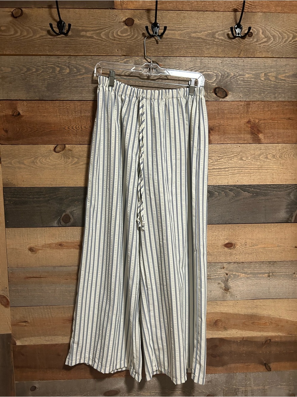 SHEIN Women’s Vertical Stripe Drawstring Pants - Blue & White